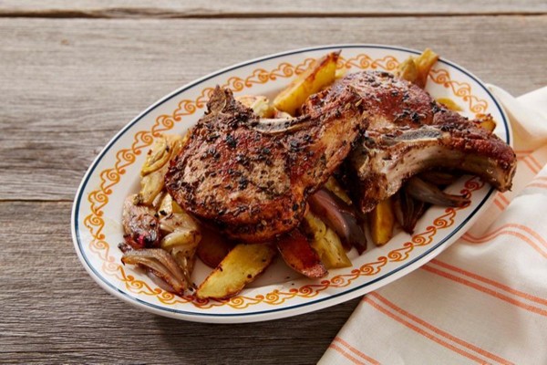 Pork chops in the style of porchetta