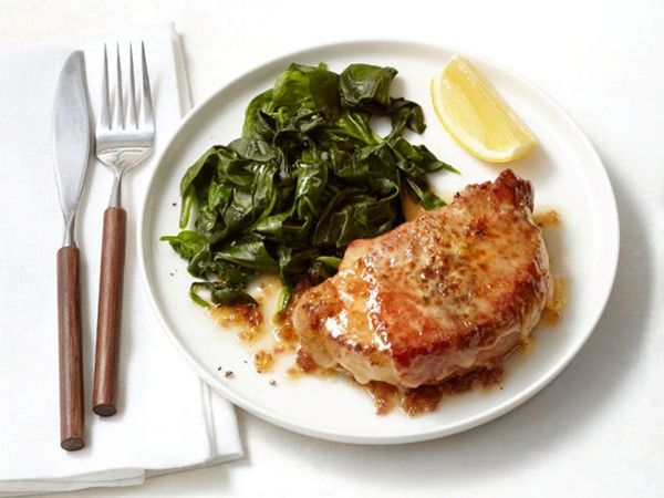 Pork chops saltimbocca