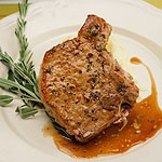 Pork chops with balsamic glaze