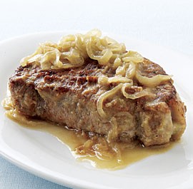 Pork chops with green chiles and onions