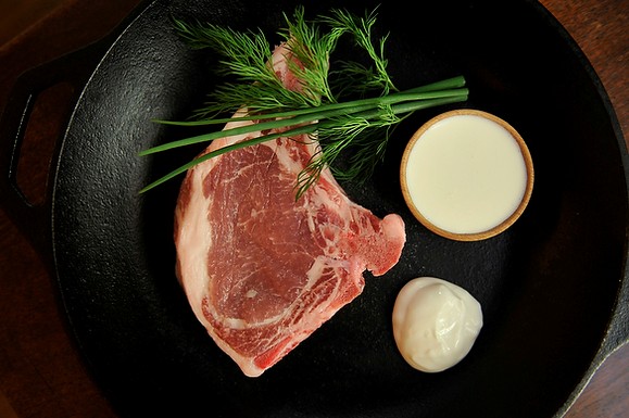 Pork chops with homemade buttermilk ranch