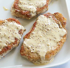 Pork chops with mustard sauce