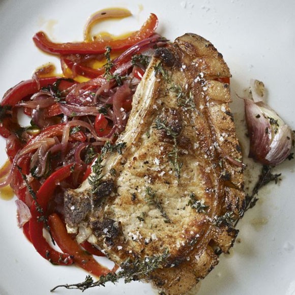 Pork chops with peppers