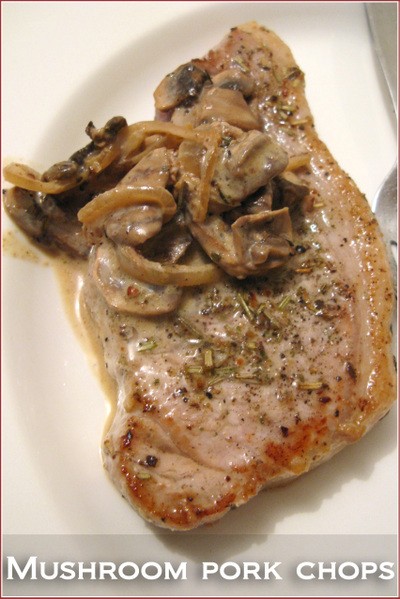 Pork chops with sherried mushrooms