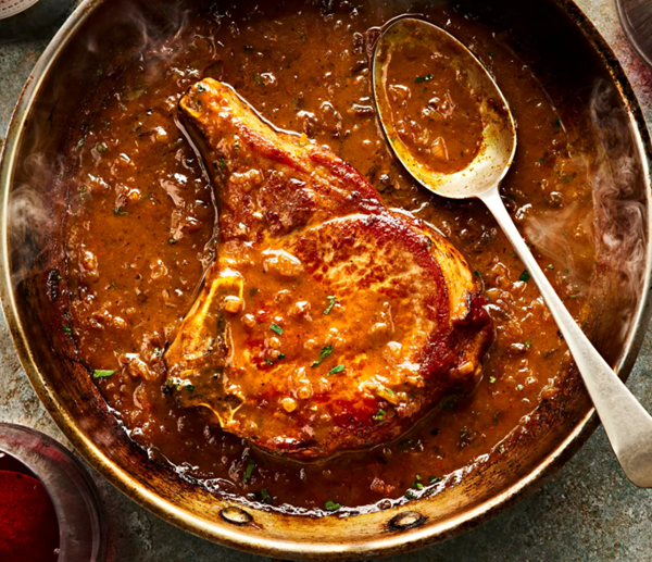 Pork chops with sherry pan sauce