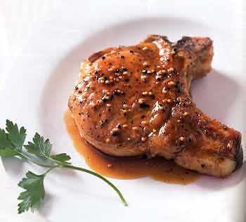 Pork chops with sweet-and-sour cider glaze