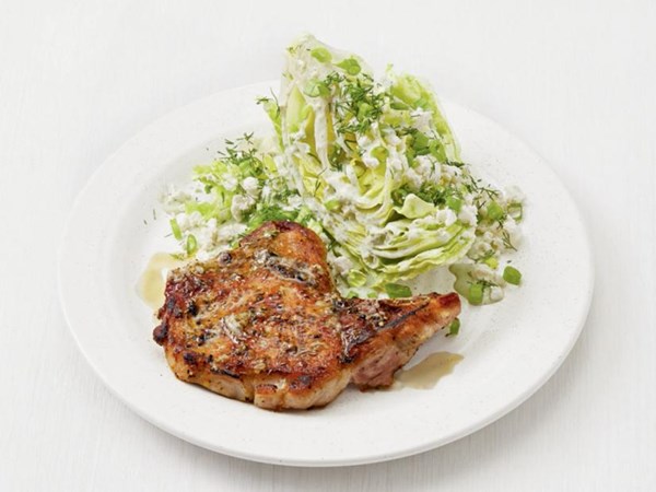 Pork chops with wedge salad 