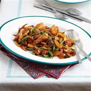 Pork, chorizo and fennel stir-fry