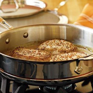 Pork cutlets with mustard sauce