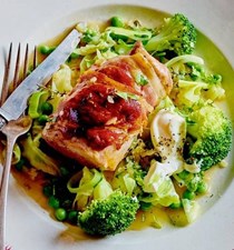 Pork fillet with sweetheart cabbage fricassee