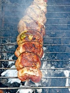 Pork fillets with pistachio pesto