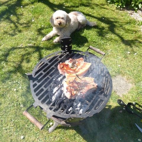 Pork grilled at the fireside (La carbonnade au flambadou)
