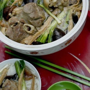 Pork hocks simmered with bamboo shoots (Giò heo hàm măng)