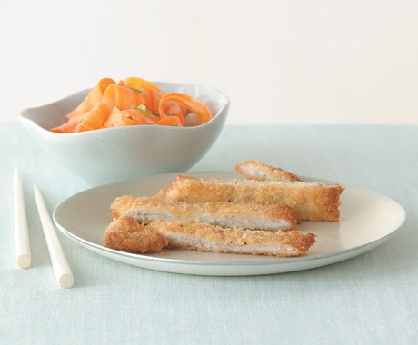 Pork katsu with quick carrot pickles