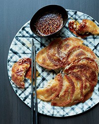 Pork-kimchi dumpling pancakes