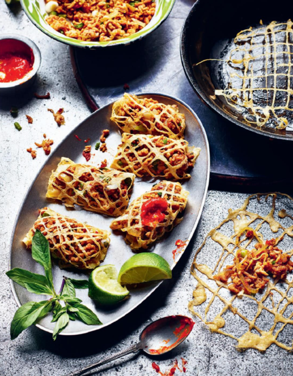 Pork larb egg baskets