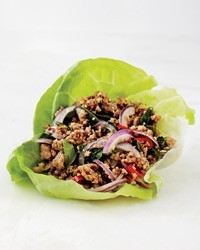 Pork larb lettuce wrap