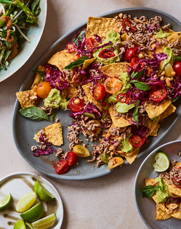 Pork larb nachos