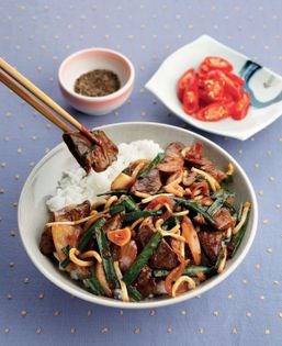 Pork liver and Chinese chives don (Leba nira don)