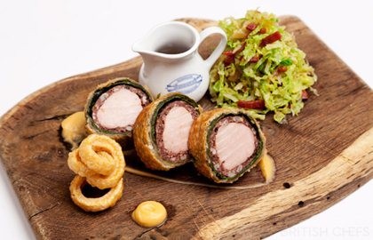Pork loin and black pudding Wellington with grandpa’s cabbage