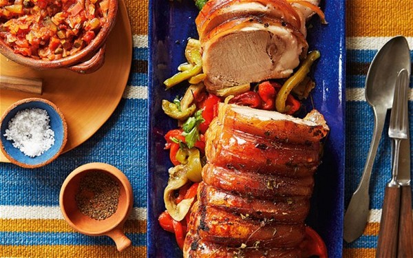 Pork loin, escalivada and salsa picante