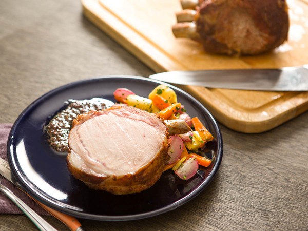 Pork loin roast with winter vegetables