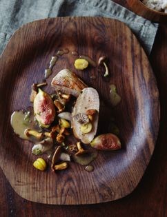 Pork loin with mushrooms, figs & chestnuts