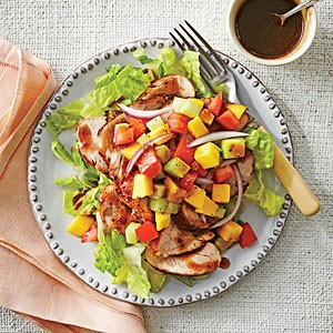 Pork, mango, and tomato salad