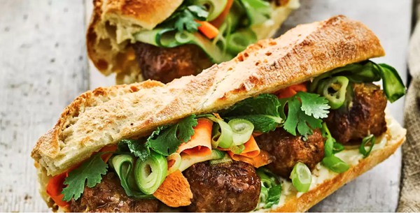 Pork meatball bánh mì