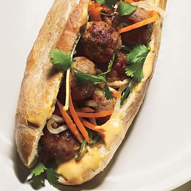 Pork meatball banh mi