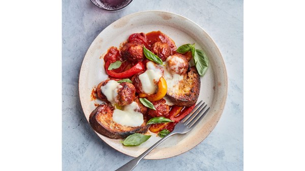 Pork-meatball skillet bake
