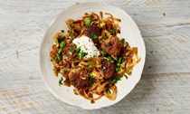 Pork meatballs with caramelised cabbage