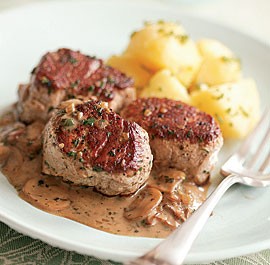 Pork medallions in mushroom Marsala sauce