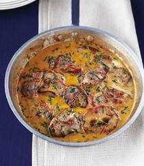 Pork medallions with chilli, lemon and chive crème fraîche