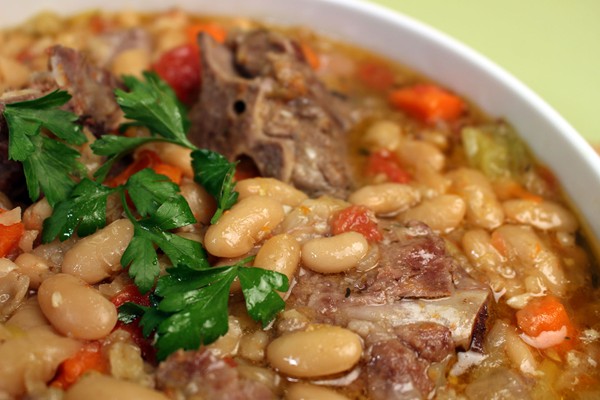 Pork neck and bean stew