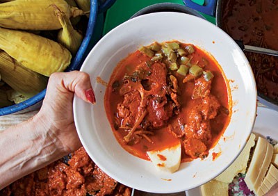Pork neck and purslane stew (Rebocado)