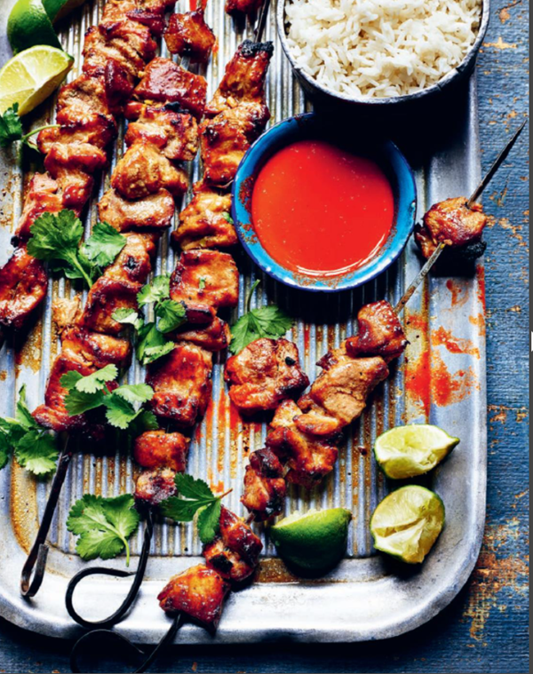 Pork neck skewers