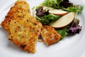 Pork paillards in Parmesan crust