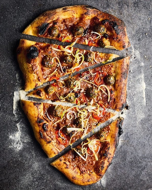 Pork, peanut and chilli flatbreads