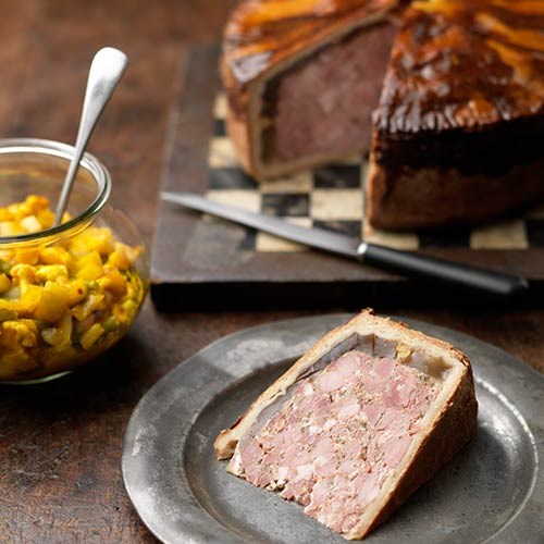Pork pie with piccalilli