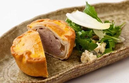 Pork pie with Stilton salad