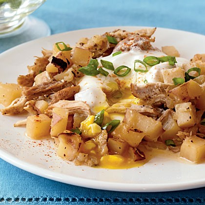 Pork-potato hash with eggs