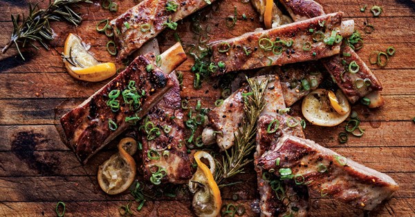Pork ribs glazed in their own juices
