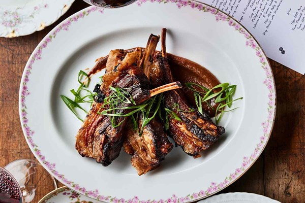 Pork ribs with black garlic miso