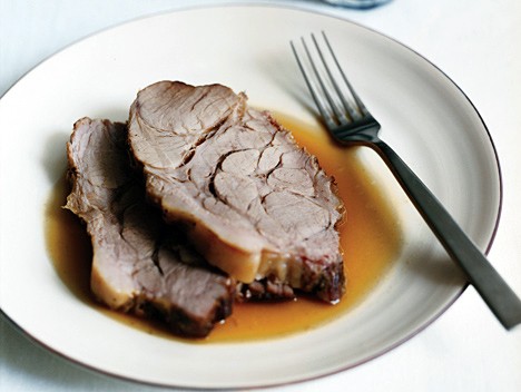 Pork roast braised with milk and fresh herbs (Maiale al latte)