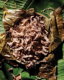 Pork roasted in banana leaves (Kālua pua'a)