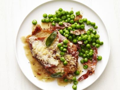 Pork Saltimbocca with peas