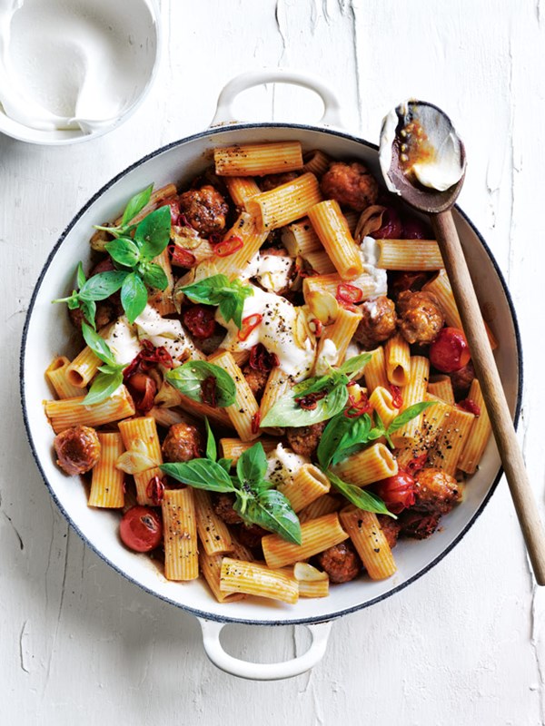 Pork sausage rigatoni