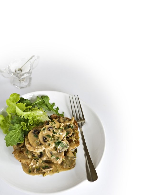 Pork scaloppini with mushrooms and Marsala