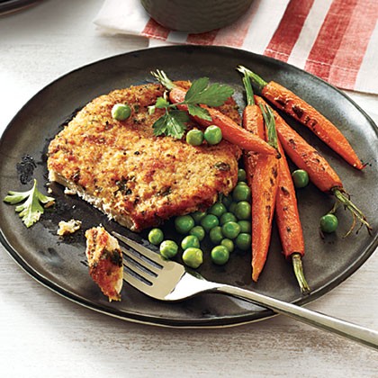Pork schnitzel with buttermilk ranch sauce